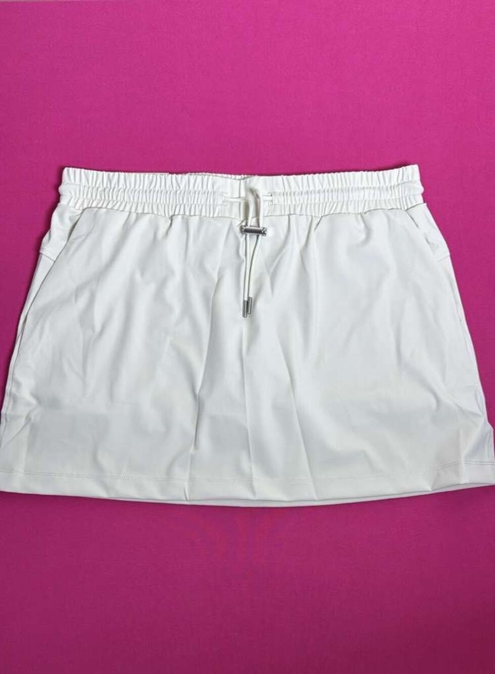 Member’s Mark Women’s Travel Skort Beige Mid‑Rise Drawstring Pockets Size M